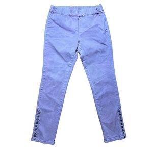 Soft Surroundings Pull‎ On Skinny Jeans Snap Buttons Pink  Sz M